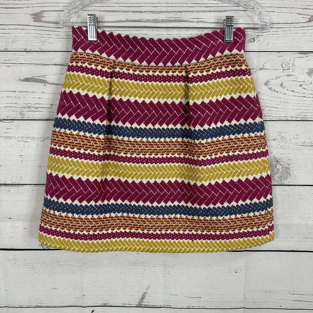 Anthropologie Skirt Womens Small Nomad Morgan‎ Carpenter Jacquard Stripe